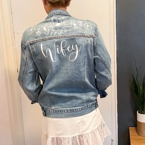 Oversized Denim Jacket for Bride